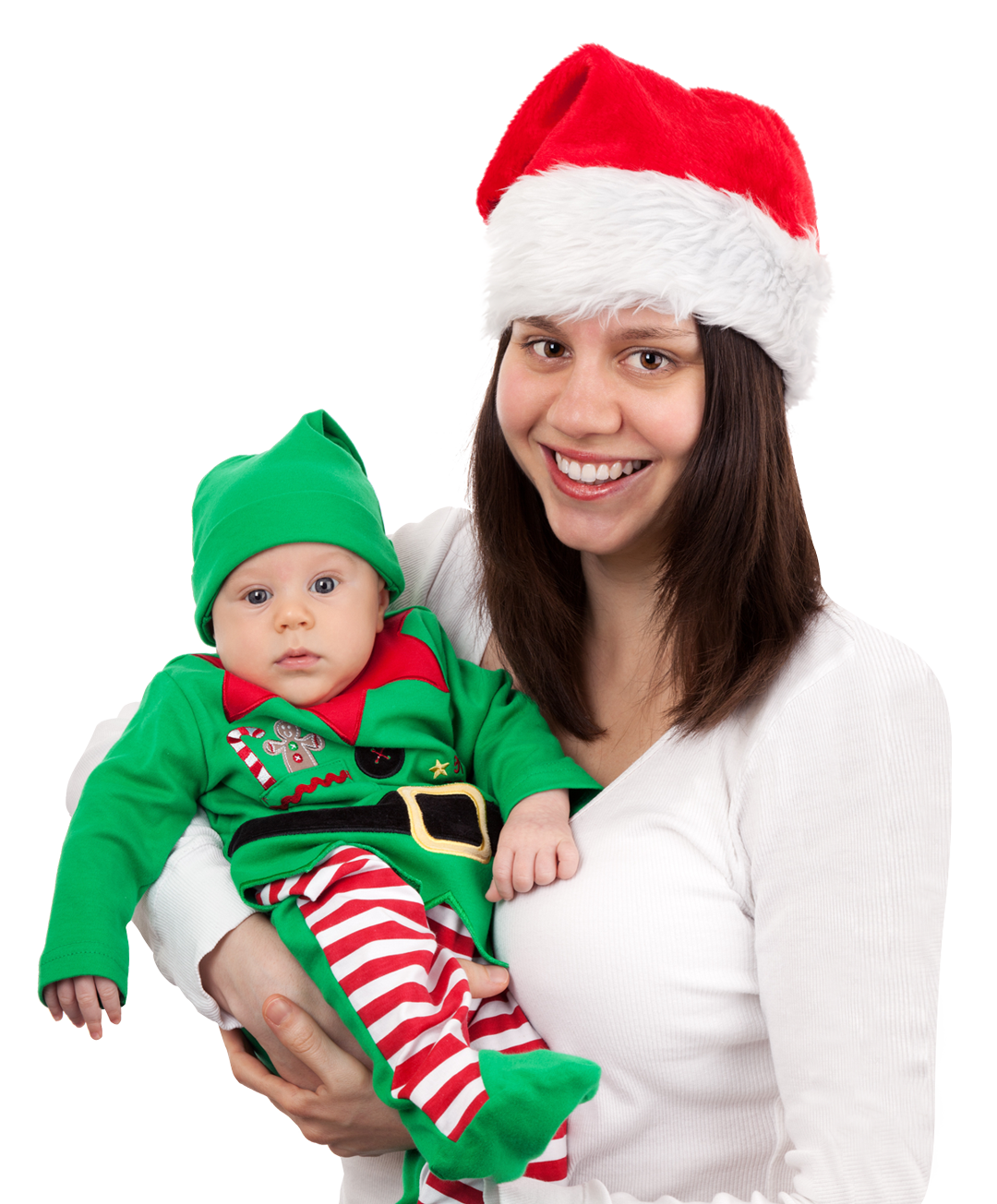 Motherand Baby Christmas Celebration PNG with transparent background