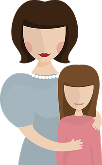 Motherand Child Illustration PNG with transparent background