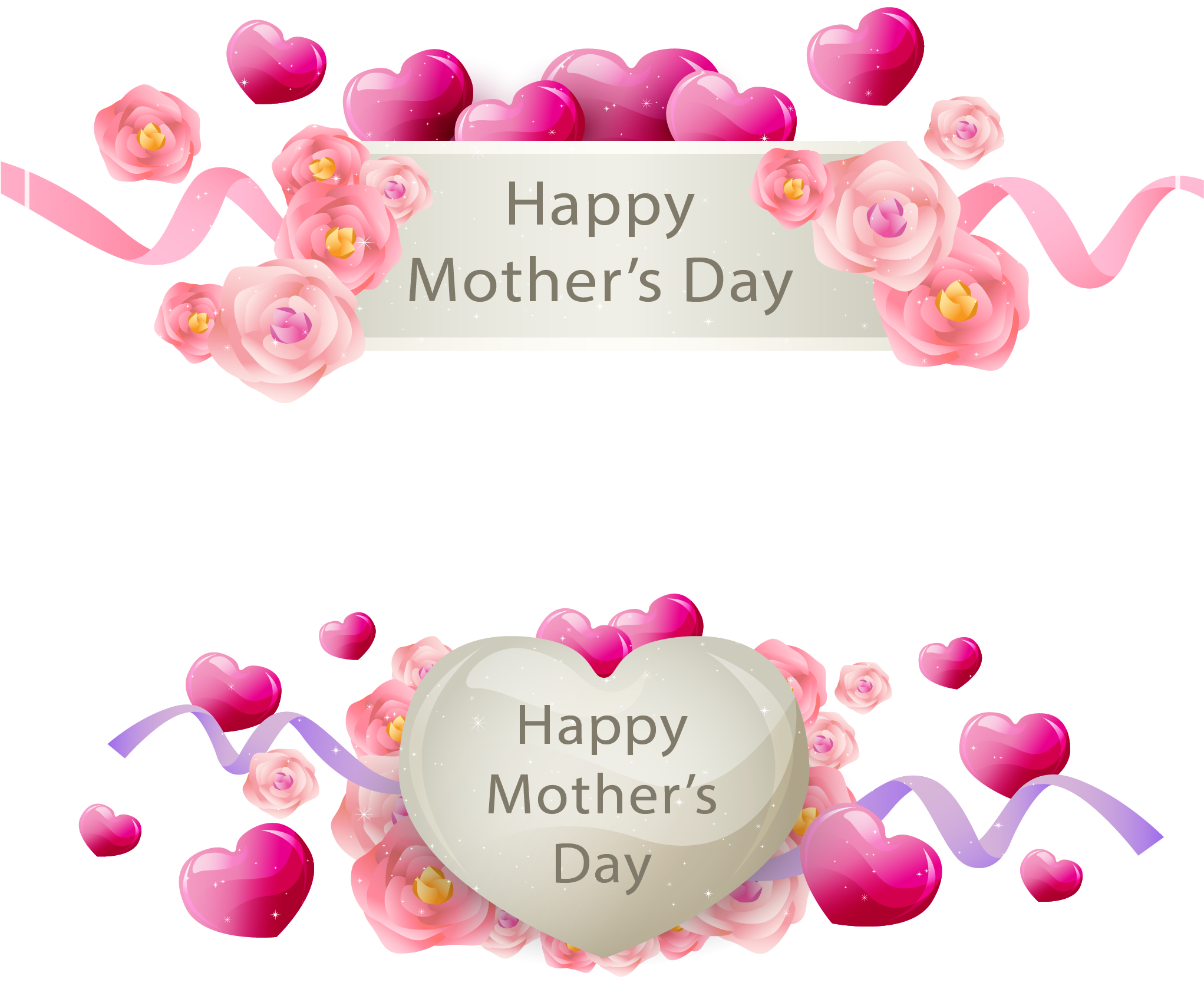 Euclidean Download Romantic Ribbon - Banner Rose Png, Transparent Png PNG with transparent background