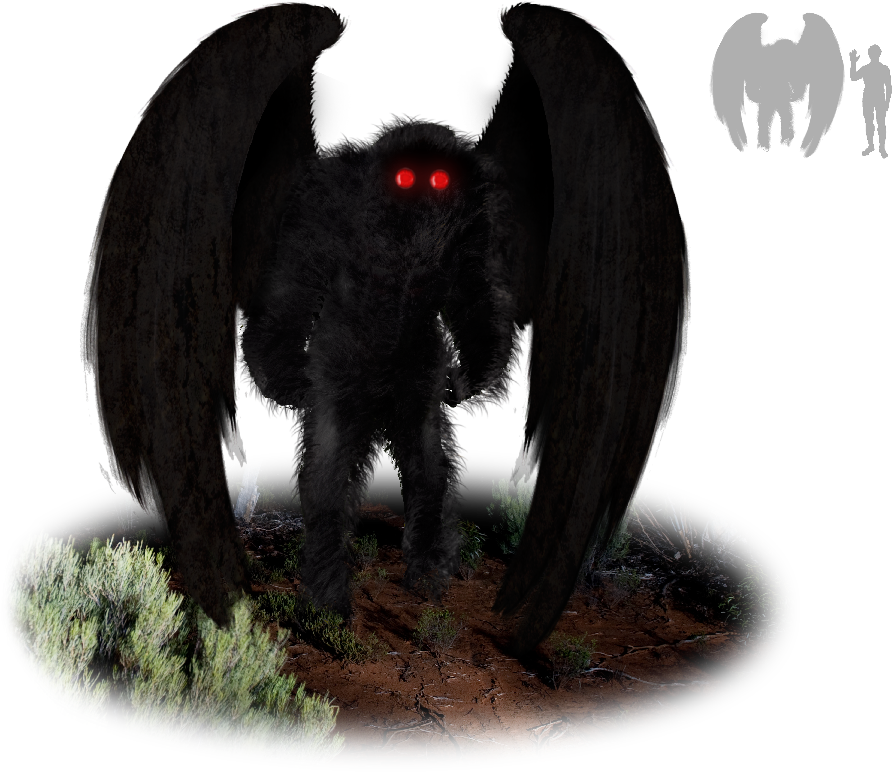 Mothman Cryptid Illustration