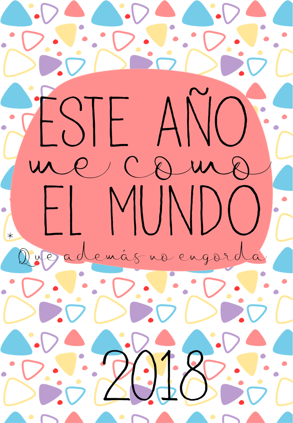 Motivational Spanish Quote2018 PNG with transparent background