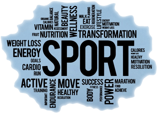 Motivationand Sport Word Cloud PNG with transparent background