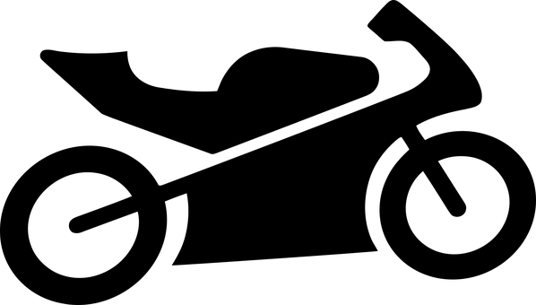 Motorcycle Black Silhouette PNG with transparent background