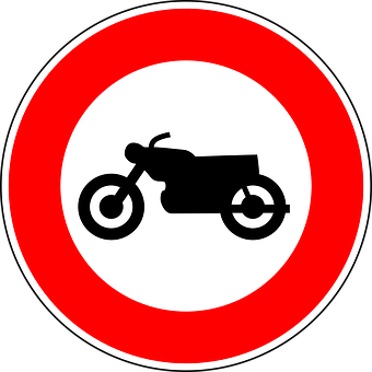 Motorcycle Prohibited Sign PNG with transparent background