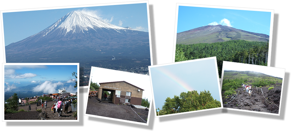Mount Fuji Exploration Collage PNG with transparent background