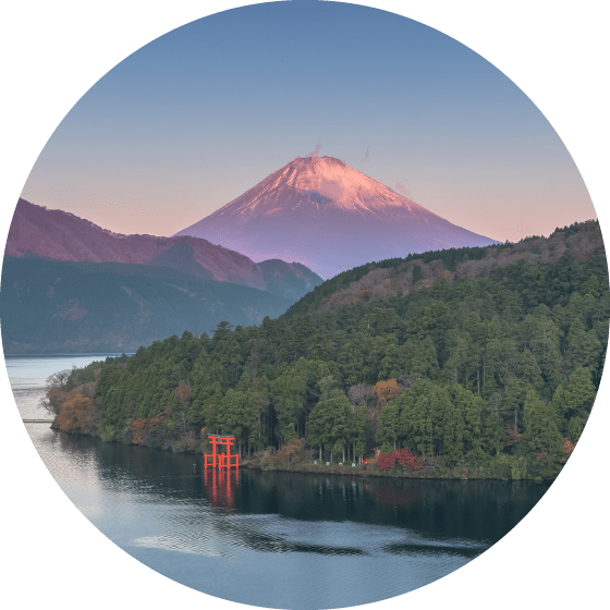 Mount Fuji Sunset Torii Gate Reflection