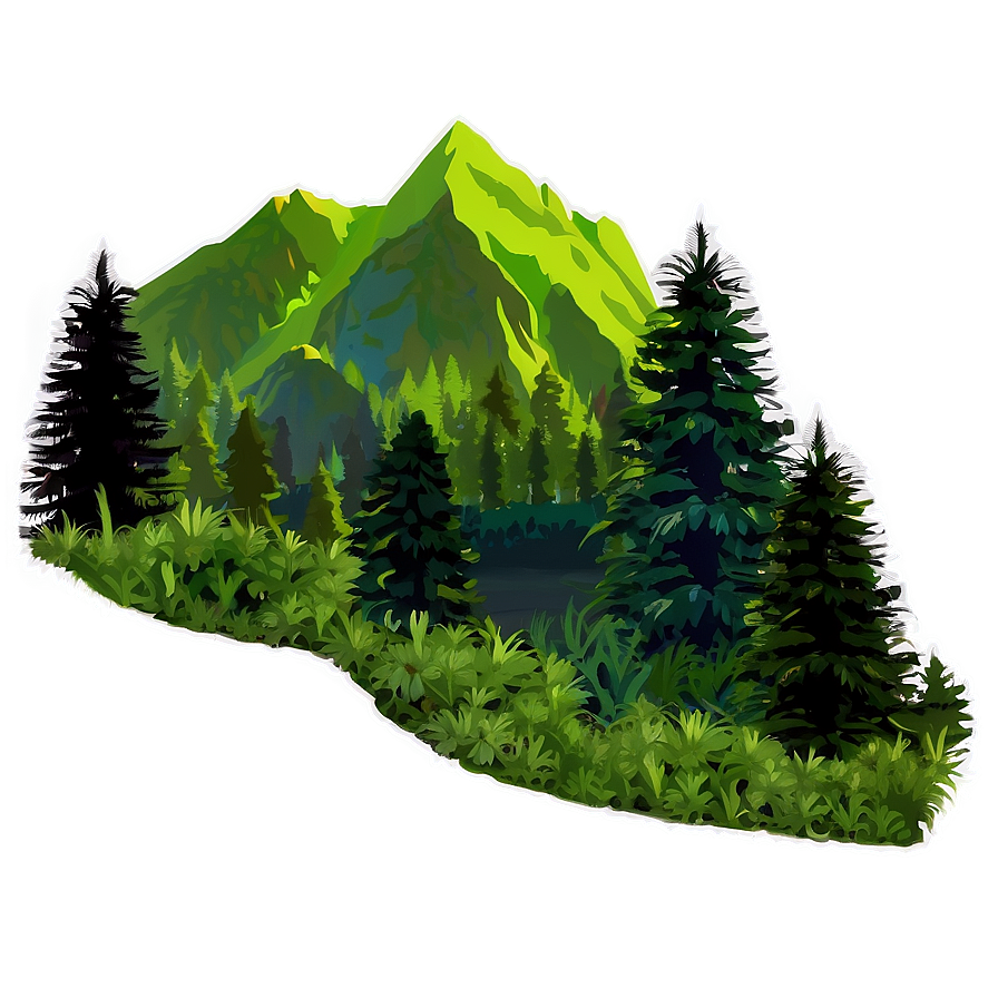 Mountain and Forest PNG vjr33 PNG with transparent background