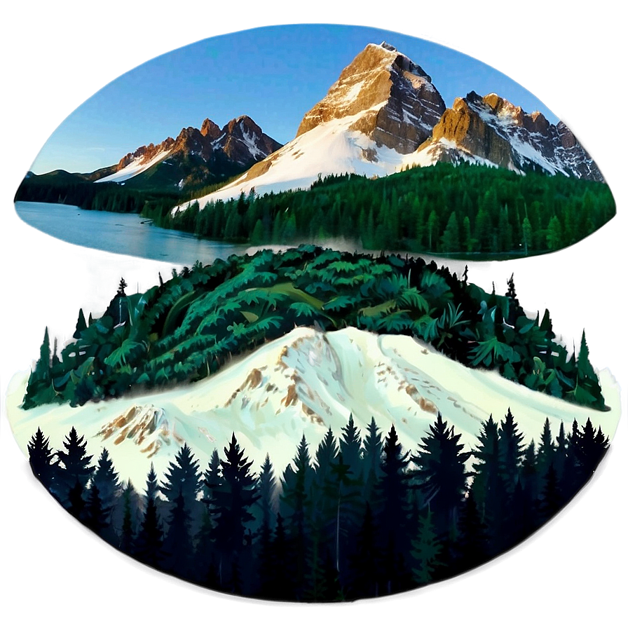 Mountain and Forest PNG wnm79 PNG with transparent background