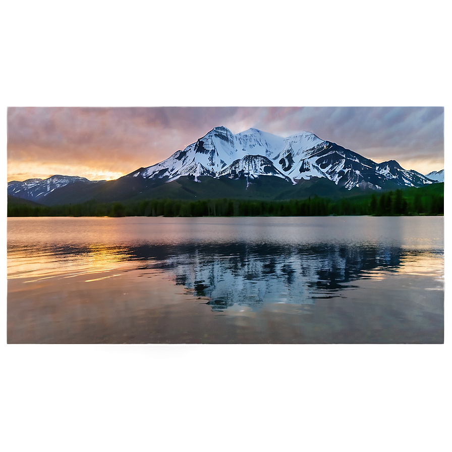 Mountain And Lake Sunset Png 88