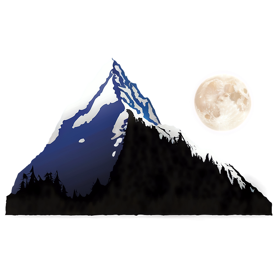 Mountain And Moonlight Png 84