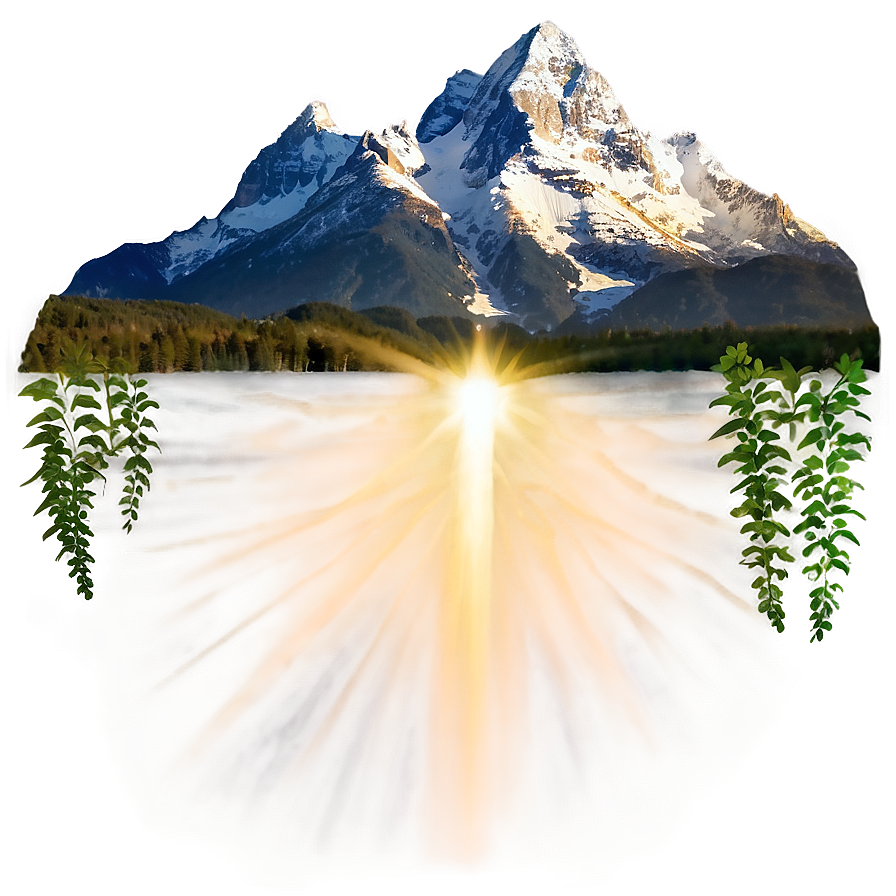 Mountain And Sunrays Png Vca64