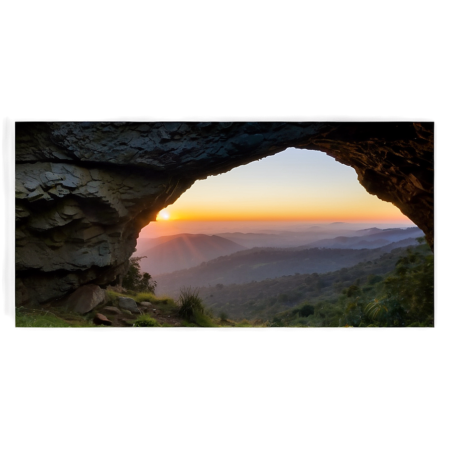 Mountain Cave Sunset Png Sid94