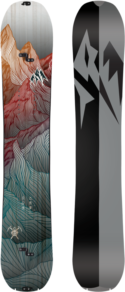 Mountain Contour Snowboard Design PNG with transparent background