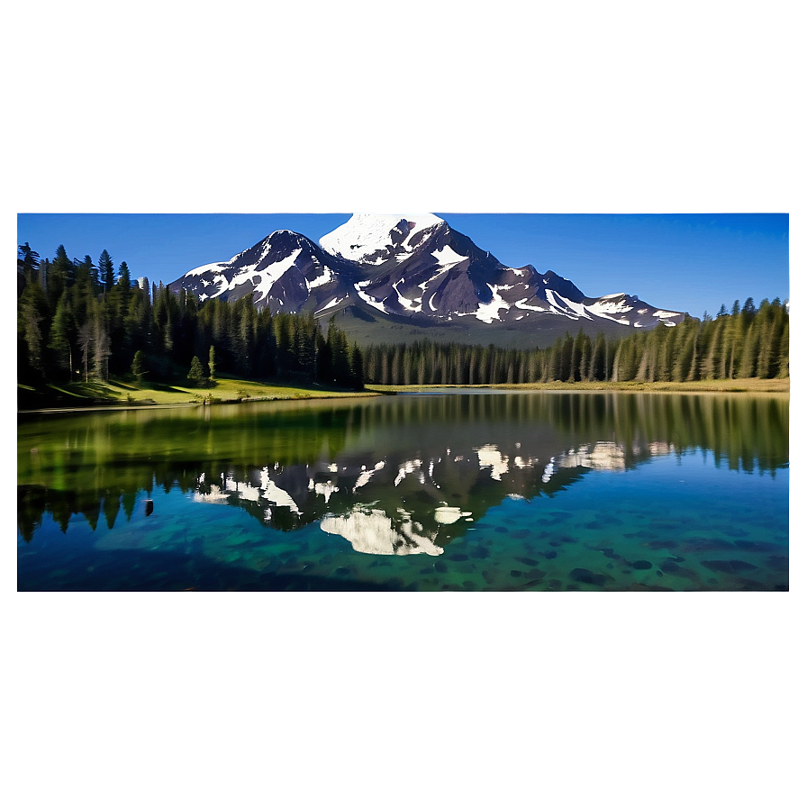 Mountain Reflection Lake PNG 05032024 PNG with transparent background