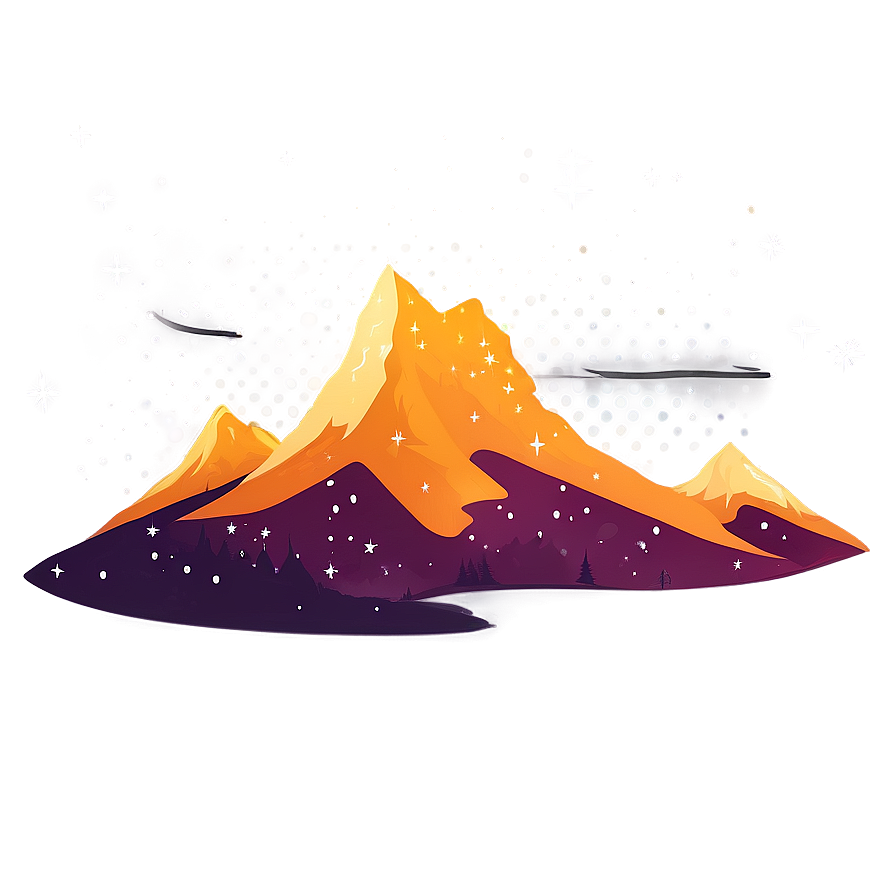 Mountain under Stars PNG vpj64 PNG with transparent background