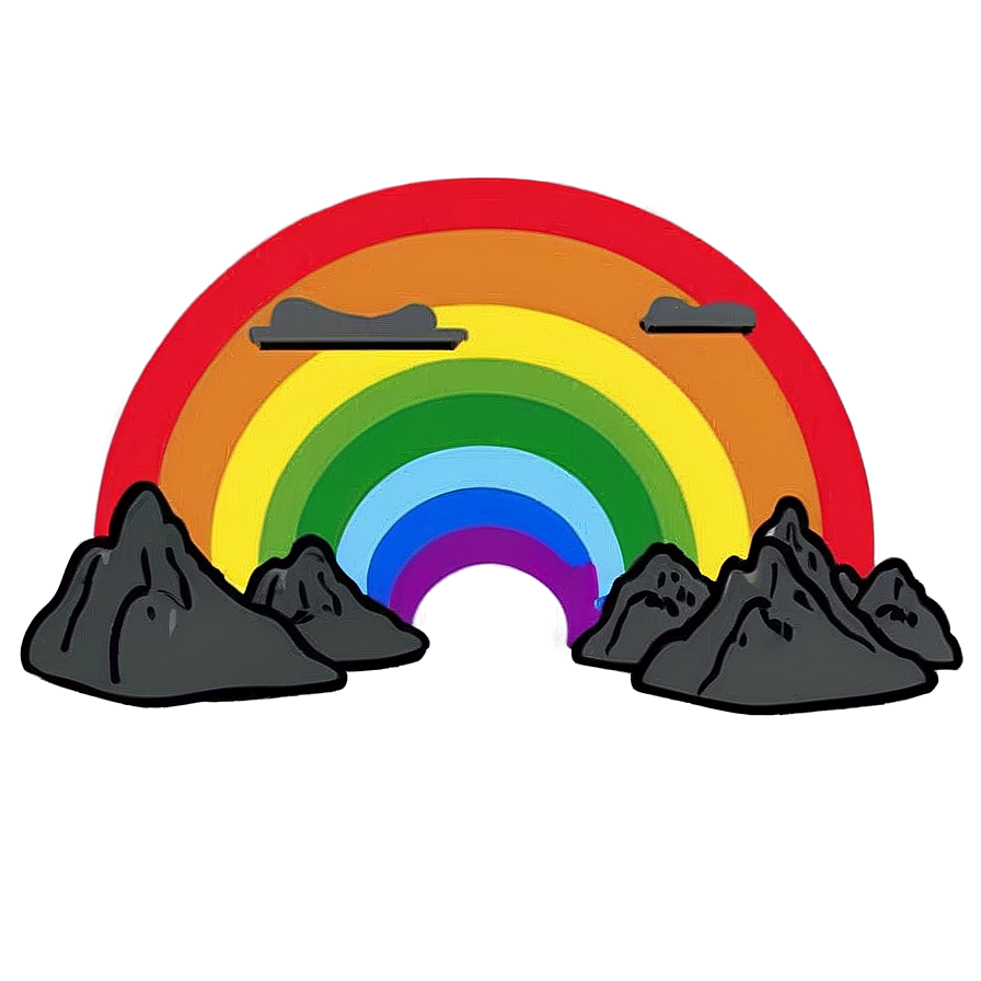 Mountain With Rainbow Png Oqq92