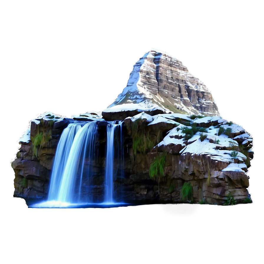 Mountain with Waterfall PNG 1 PNG with transparent background