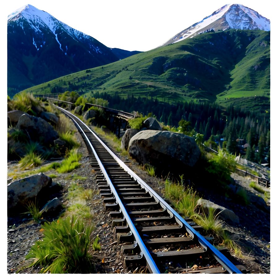 Mountainous Landscape Railroad Tracks Png 22