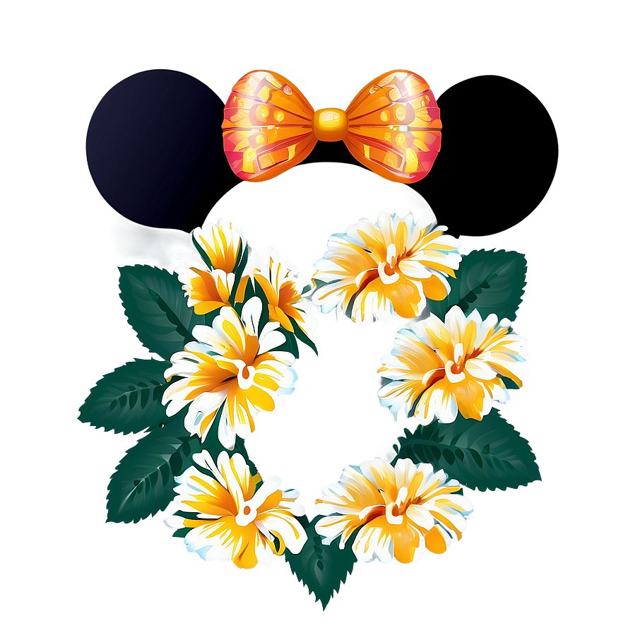 Mouse Ears With Flowers Png Tnl