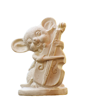 Mouse Musician Figurine PNG with transparent background