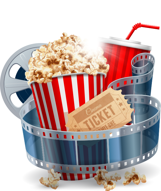 Popcorn And Movie Reel Transparent Background, HD Png Download PNG with transparent background