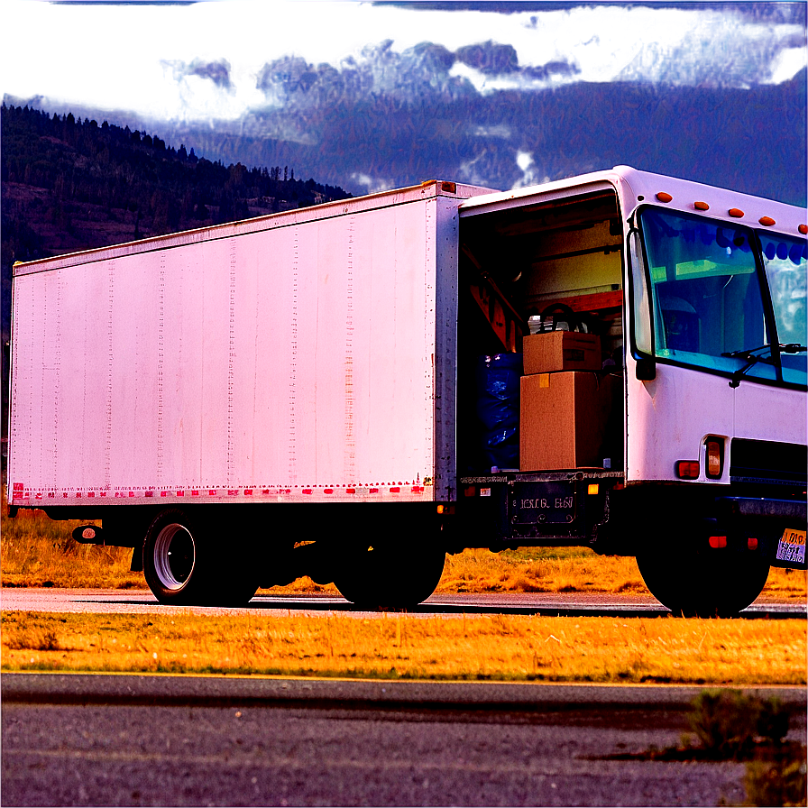 Moving Truck With Scenic Background Png 49