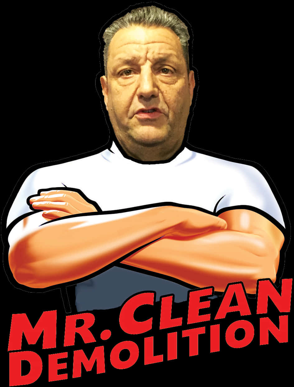 Mr Clean Demolition Parody PNG with transparent background