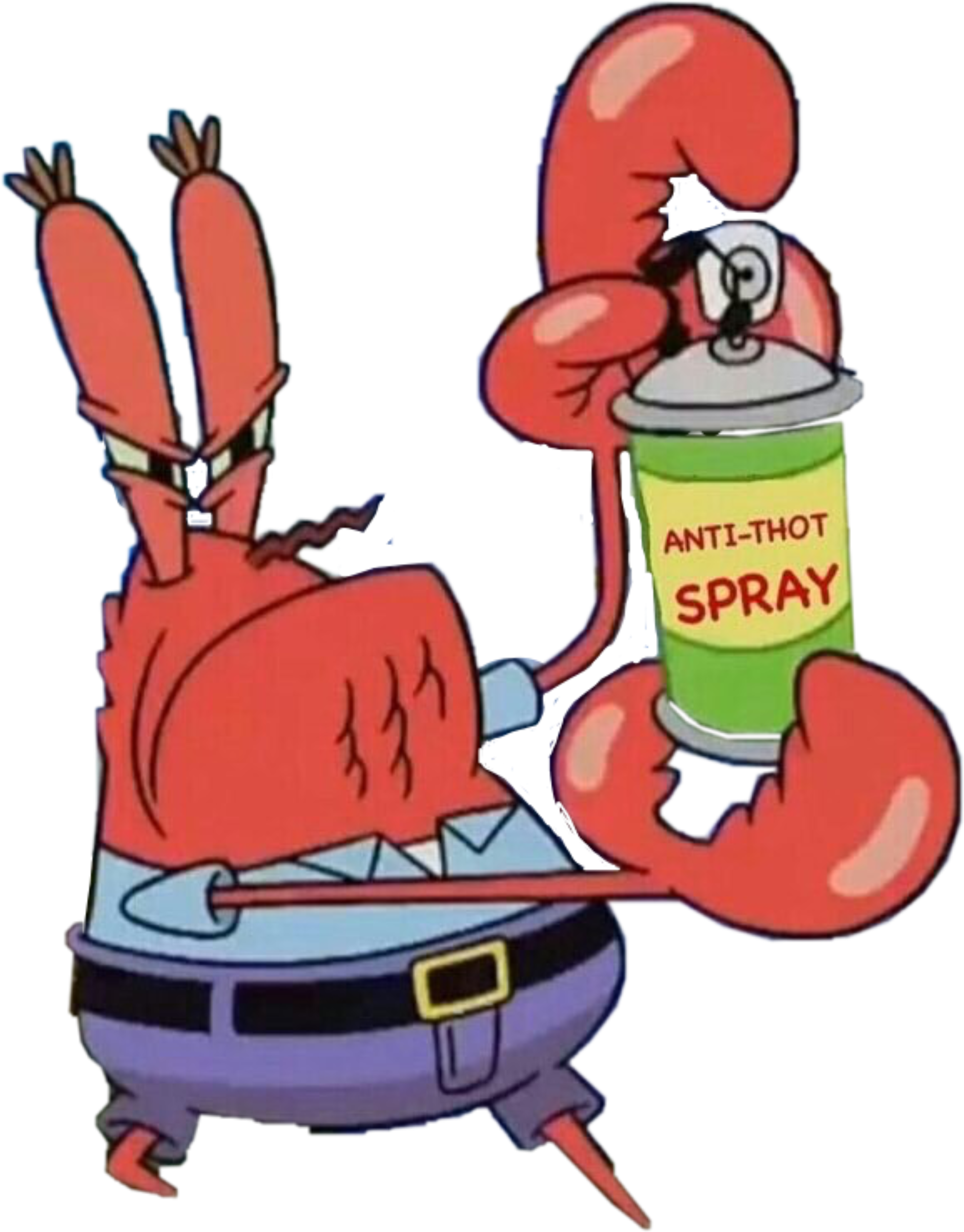 #mrkrabs #spongebob #squarepants #antithot #thot 😂😂 - Mr Krabs Anti Spray, HD Png Download PNG with transparent background