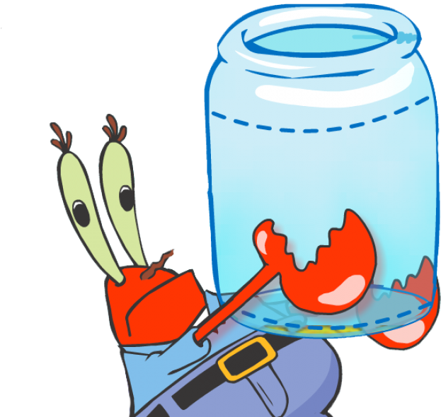 Mr Krabs Holding Jar