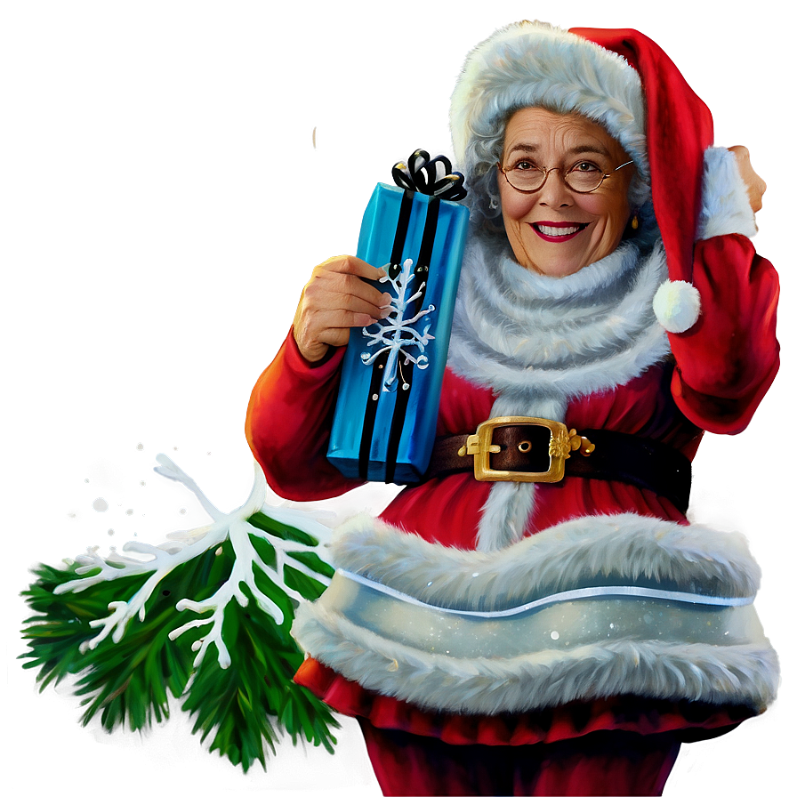 Mrs Claus And Christmas Tree Png 06292024