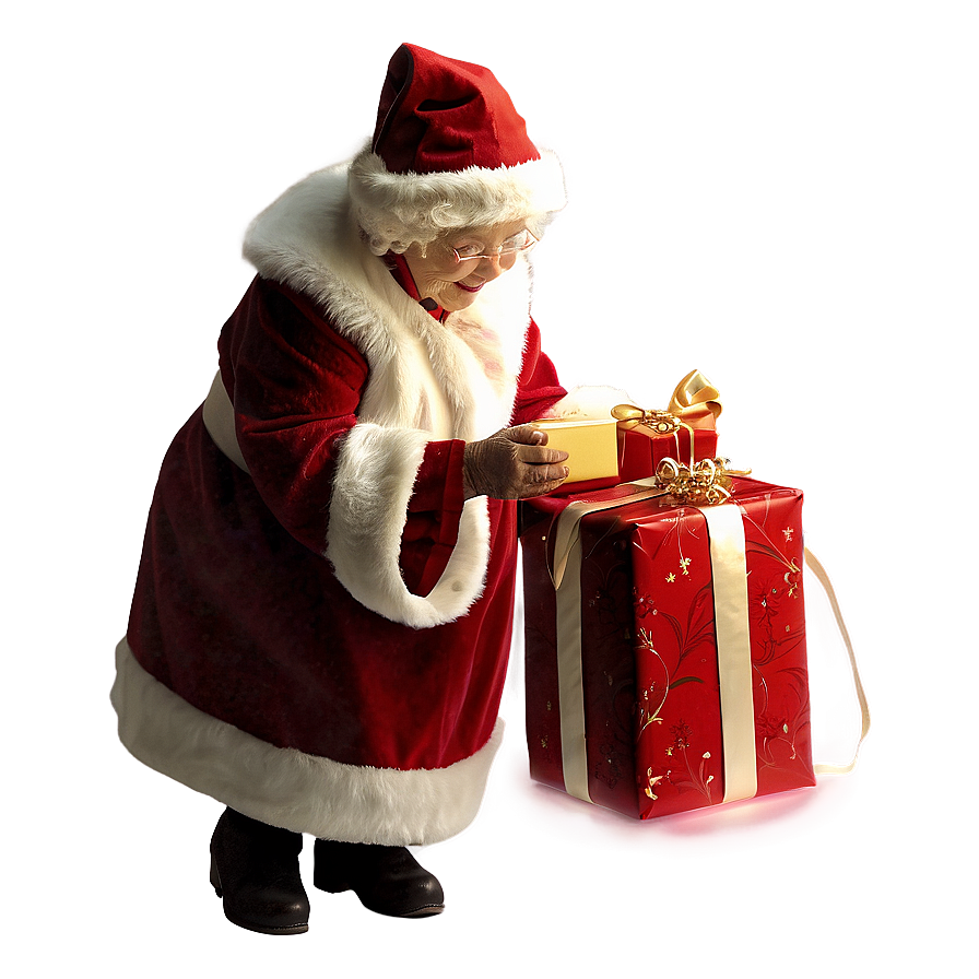 Mrs Claus Preparing Gifts Png Rof90