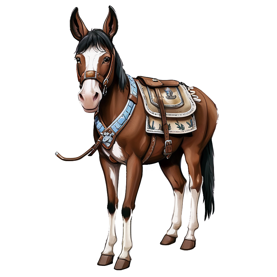 Mule In Western Gear Png Erk14