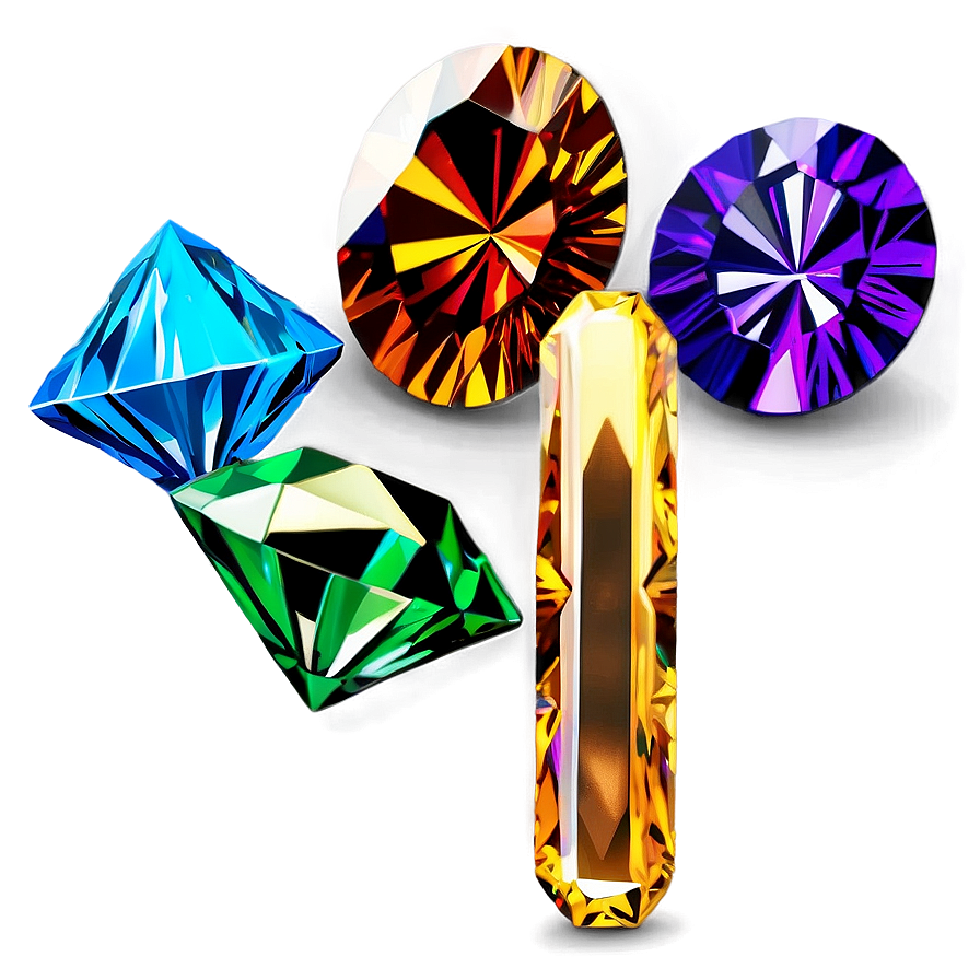 Multi-colored Diamond Mix Png 27