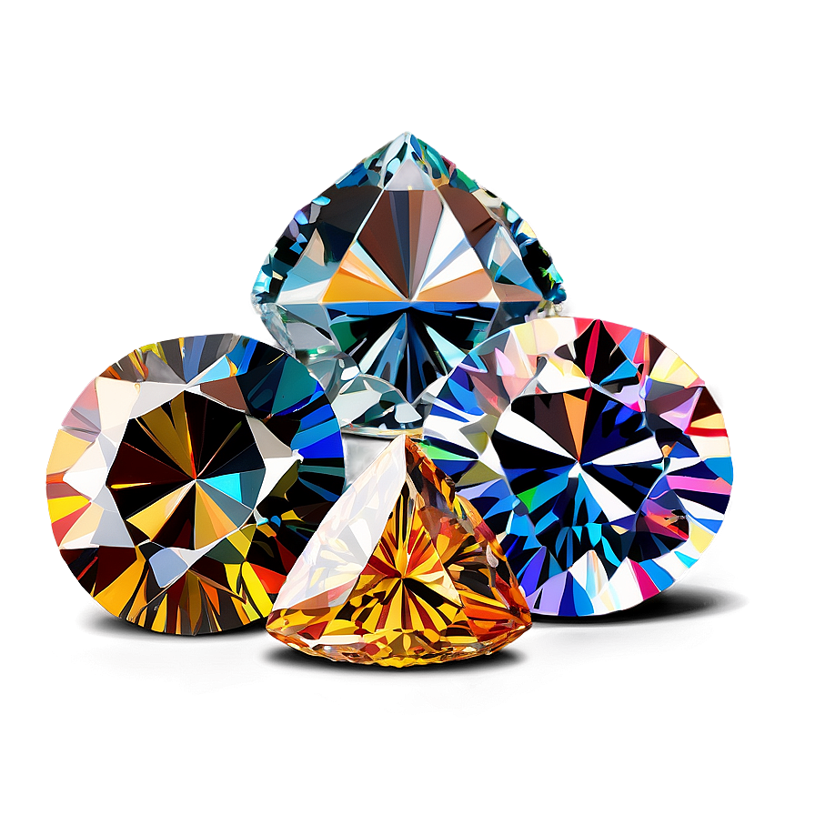 Multi-colored Diamond Mix Png Bgg