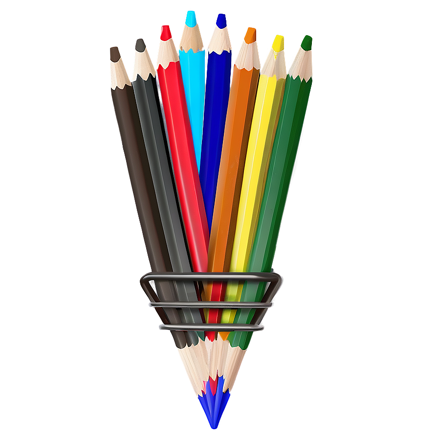 Multi-colored Pencil Set Png Egd7