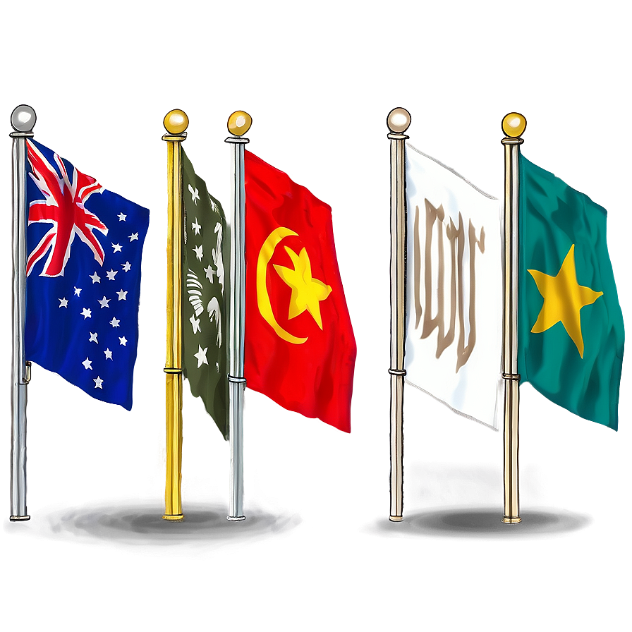 Multi-flag Display Flagpole Png 26