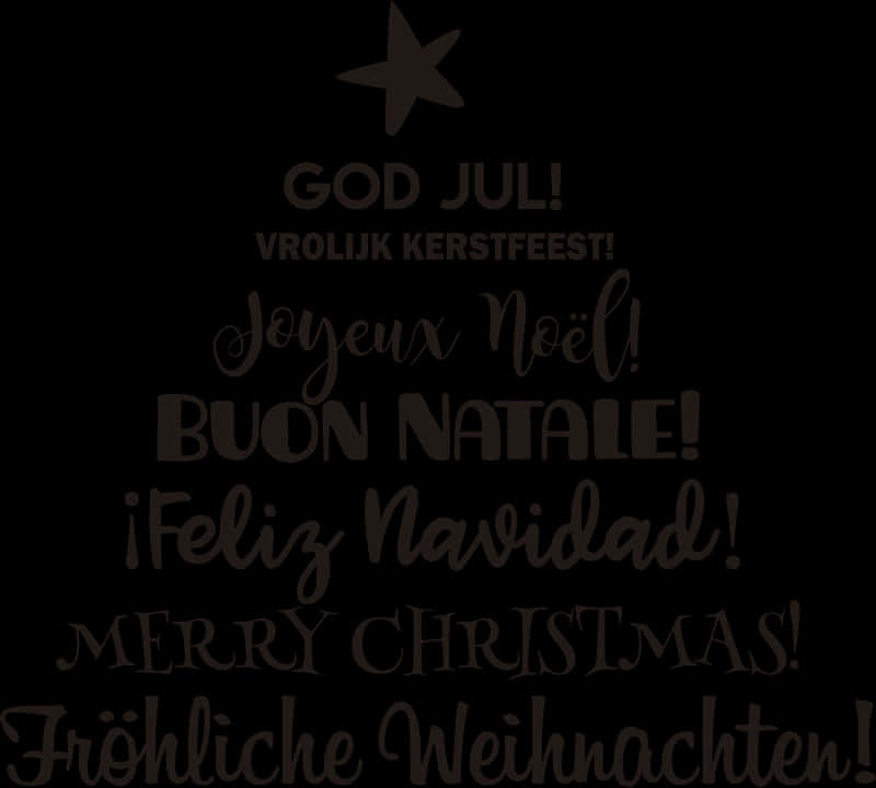 Multilingual Christmas Greetings Graphic