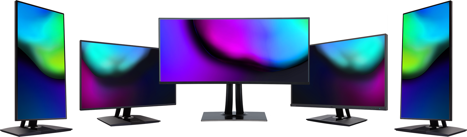 Multiple Computer Monitors Setup PNG with transparent background