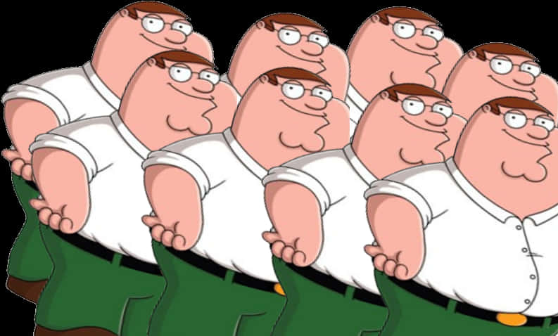 Multiple Peter Griffins PNG with transparent background