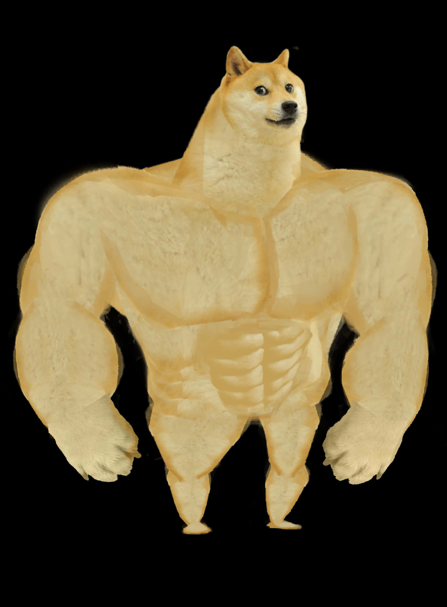 Muscled Doge Meme PNG with transparent background