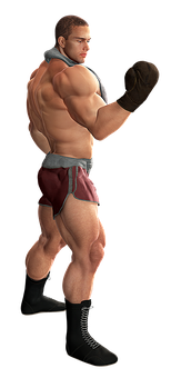 Muscular Animated Character Pose