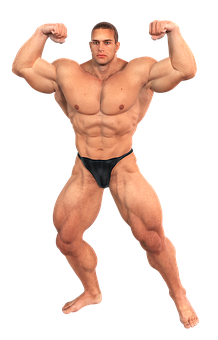 Muscular Man Flexing Pose