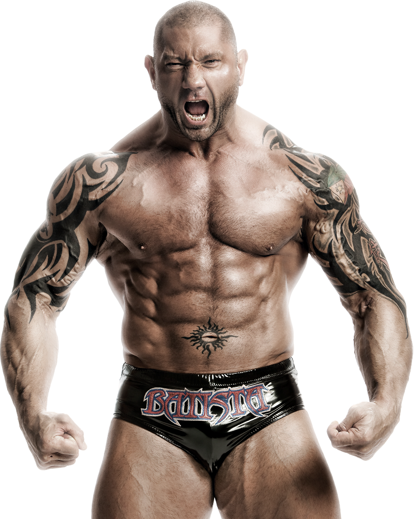 Muscular Wrestler Batista Pose