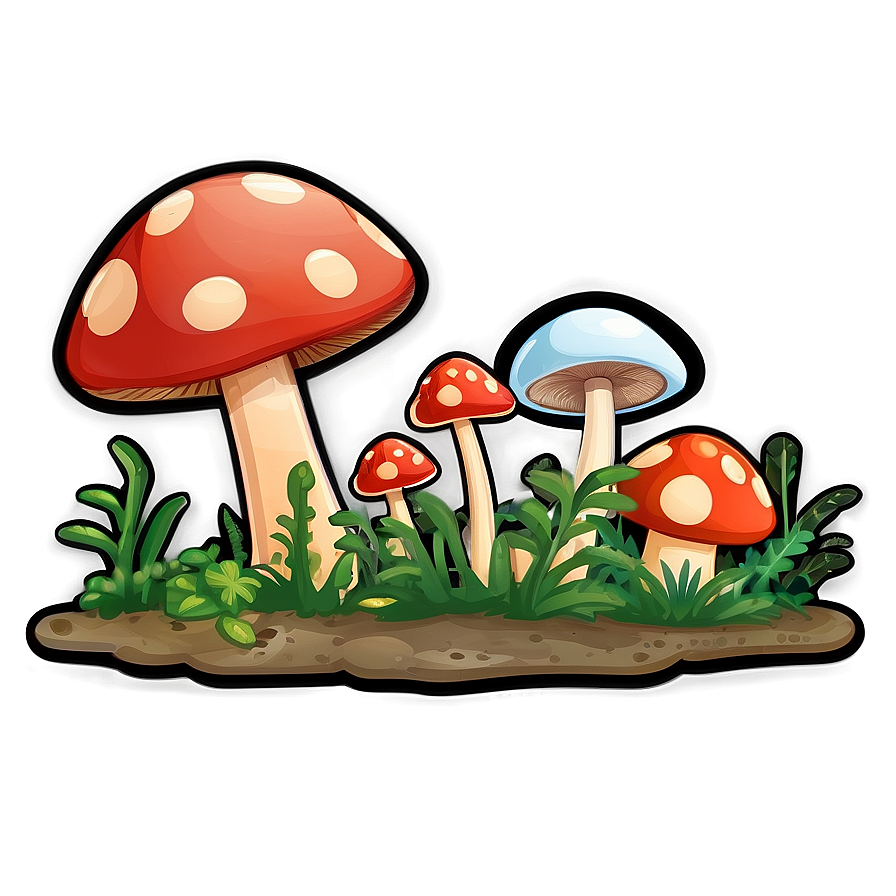 Mushroom Cartoon Sticker Png Mec6