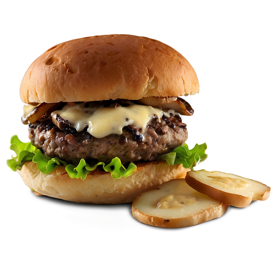 Mushroom Swiss Burger Png 05042024