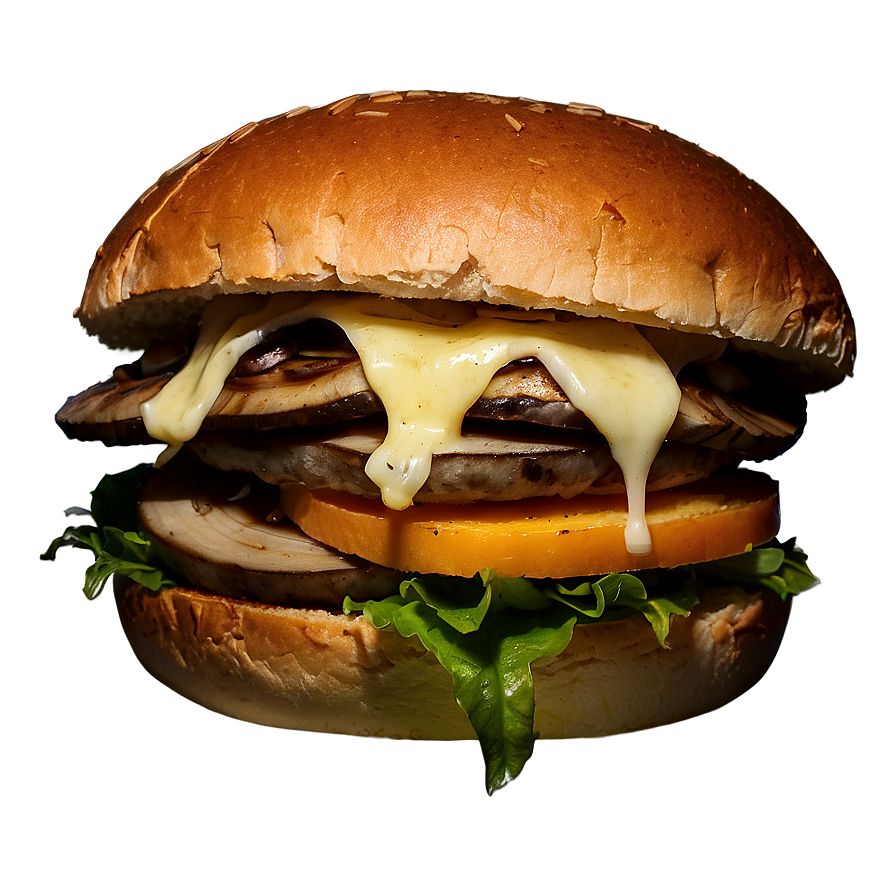 Mushroom Swiss Burger Png Lhu77