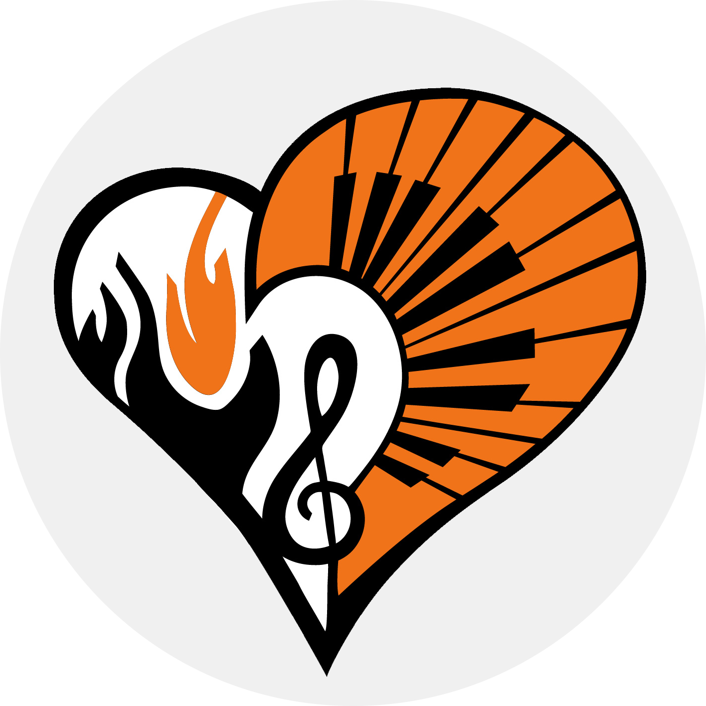 Music Passion Heart Logo PNG with transparent background