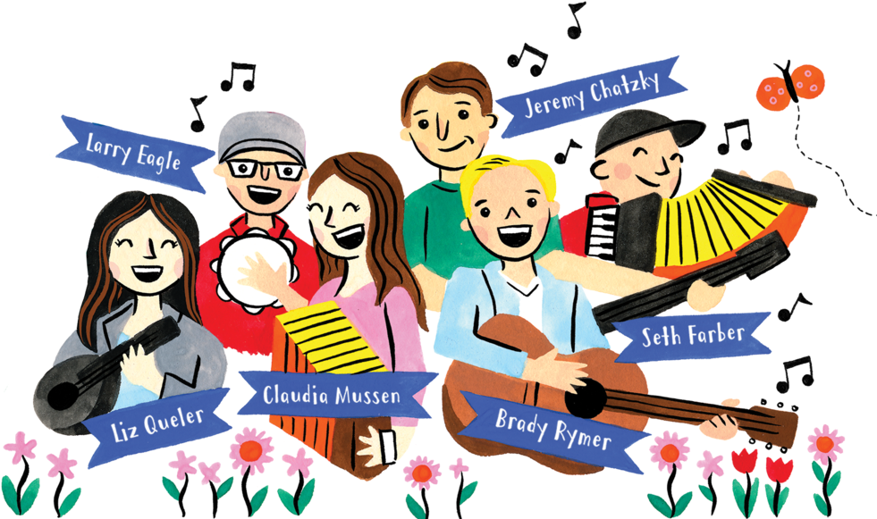 Musical Friends Illustration PNG with transparent background