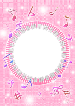 Musical Keyboard Circle Abstract PNG with transparent background