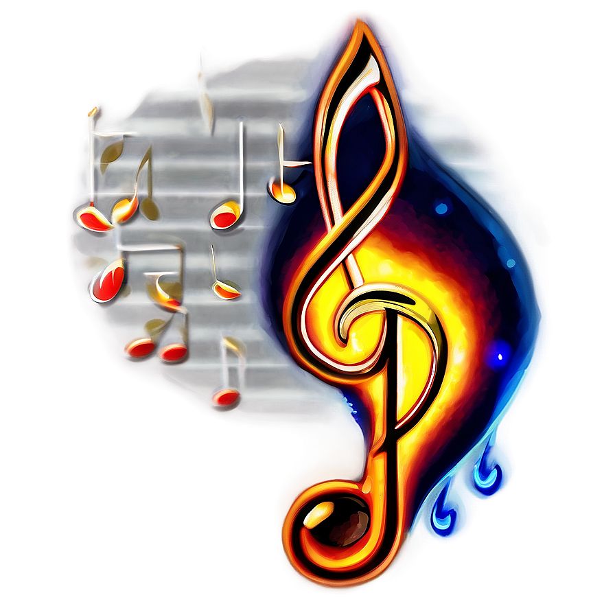 Musical Note On Fire Png Lby32